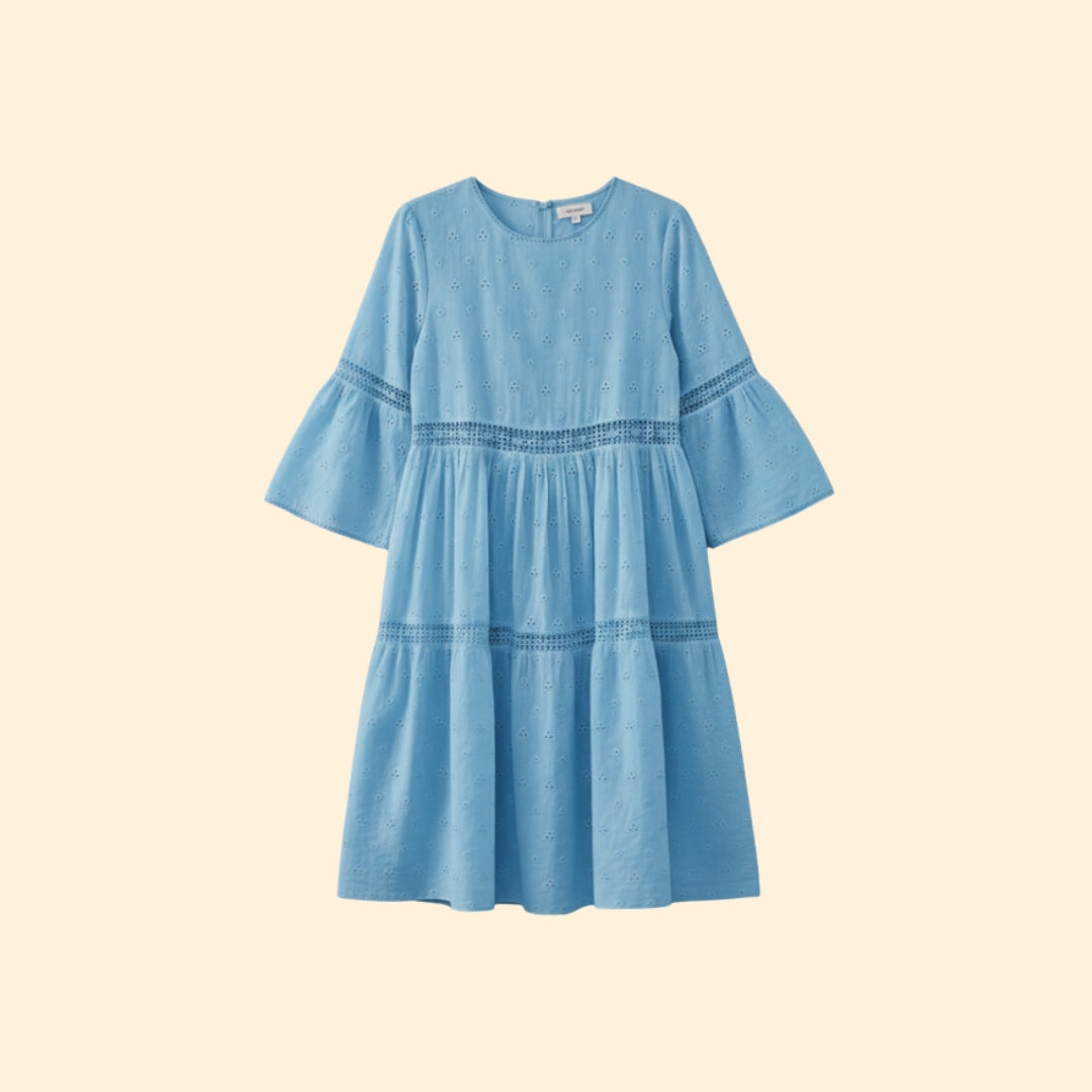 women's a line dress with sleeves A-Line Eyelet Design – Dubois Mode no-returns:2025-07-26T00:00:00_2025-07-26T23:59:59 Perfect for casual spring Color:Pansy Asymmetrical pleated maxi dress Cocktail dress