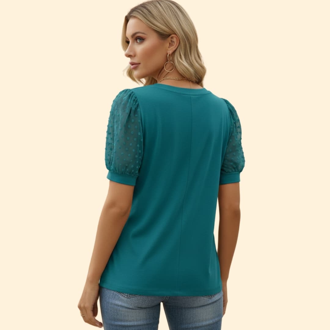 Women’s Casual T-Shirt with Puff Sleeve Design