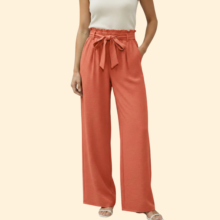 Women’s Palazzo Pants with Tie Waist Detail