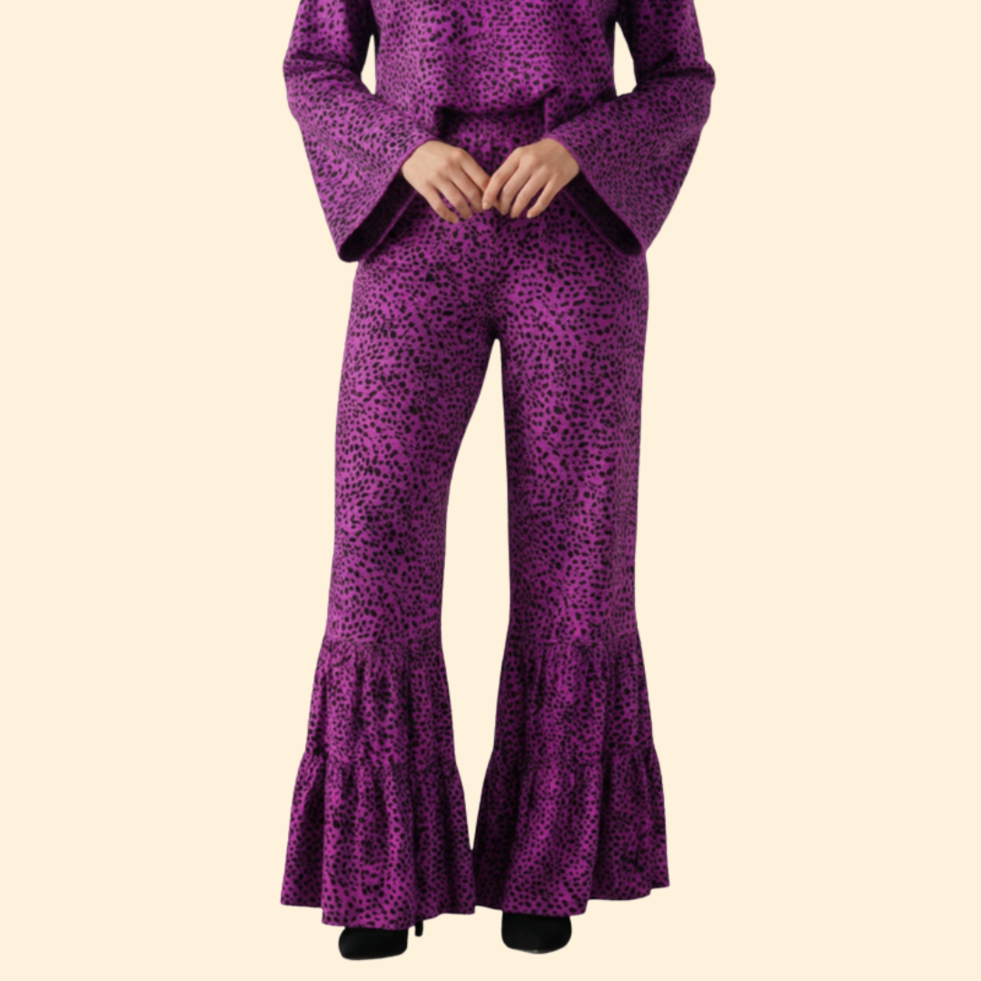 Women’s Flare Leg Pants with Ruffle Hem