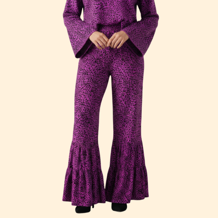 Women’s Flare Leg Pants with Ruffle Hem