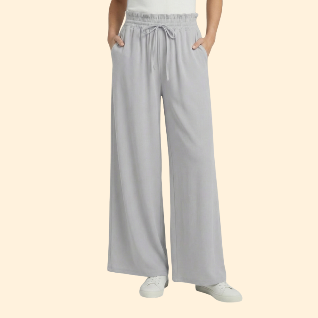 Women’s Palazzo Pants with Elastic Drawstring Waist