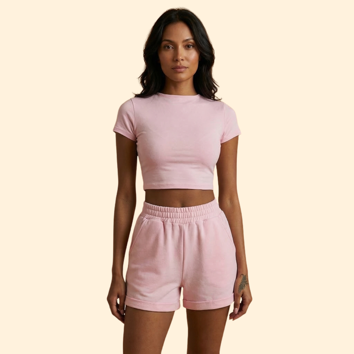 Women's Active Set with Sporty Crop Top