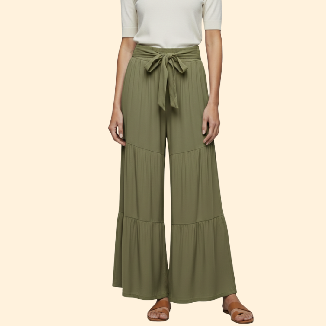 Women’s Wide Leg Pants with Tie Waist