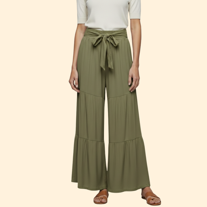 Women’s Wide Leg Pants with Tie Waist