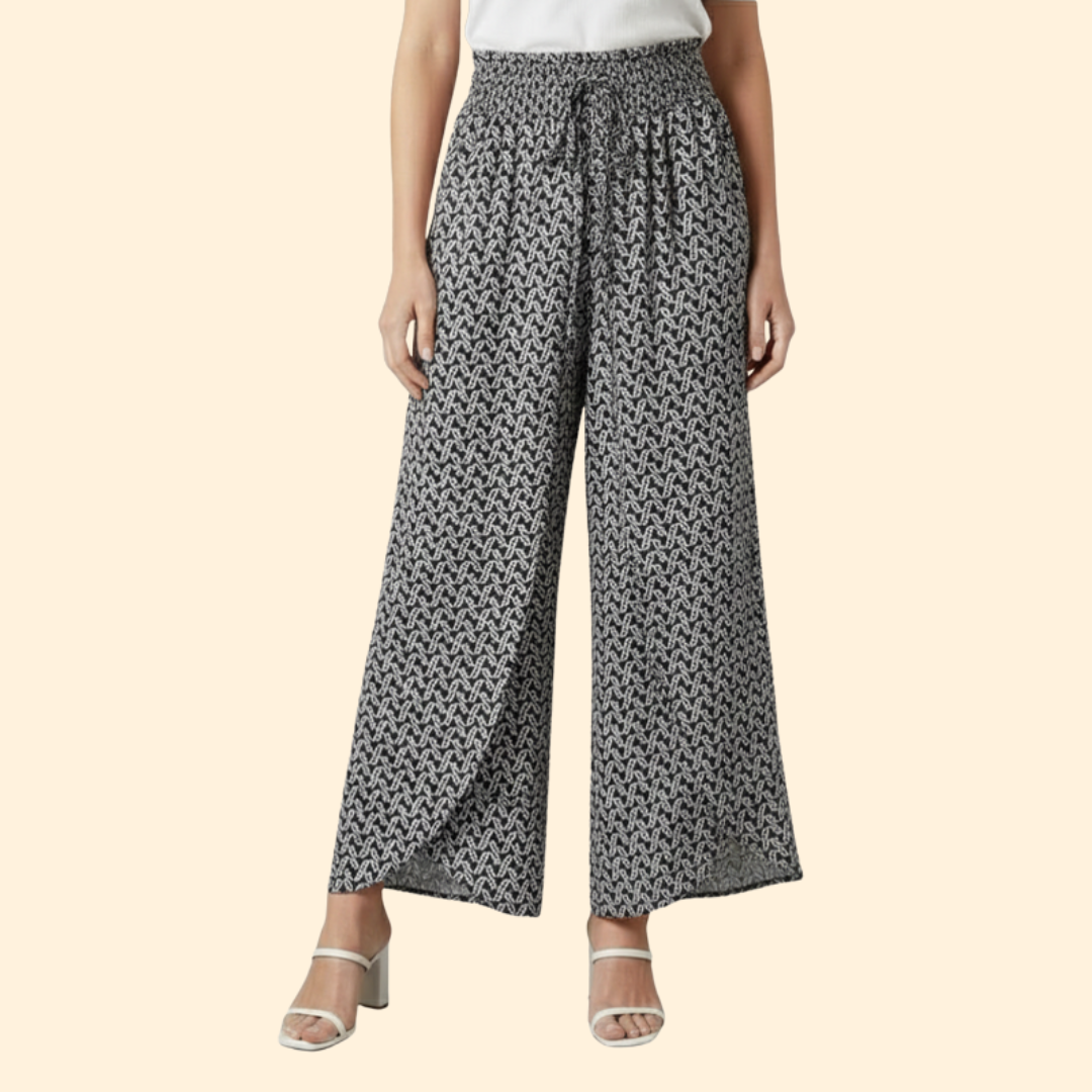 Women’s Loose Fit Pants with Printed Design