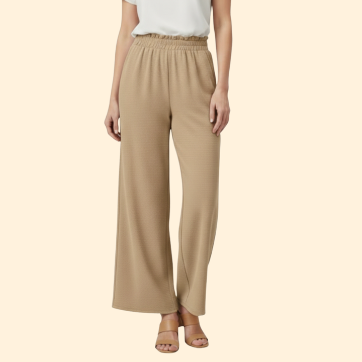 Women’s Wide-Leg Palazzo Pants with Elastic Waist