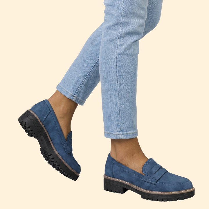 Women’s Suede Loafers with Lug Platform Sole