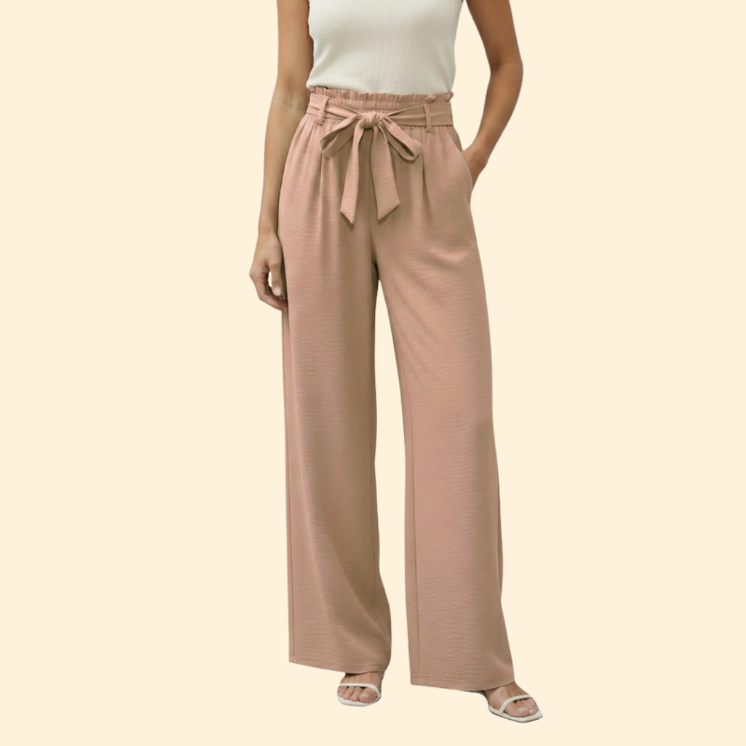 Women’s Palazzo Pants with Tie Waist Detail