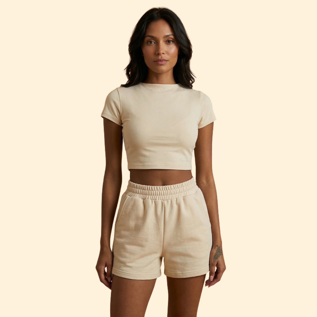 Women's Active Set with Sporty Crop Top