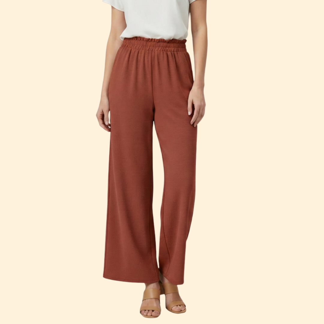 Women’s Wide-Leg Palazzo Pants with Elastic Waist