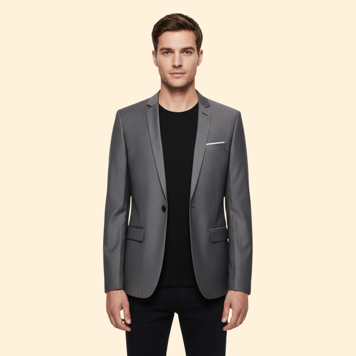 Men’s Blazer with Single Button Closure