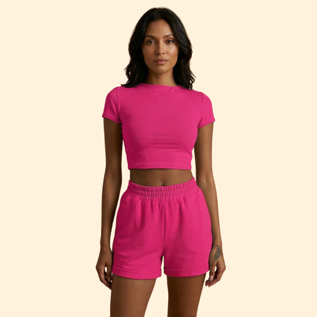 Women's Active Set with Sporty Crop Top