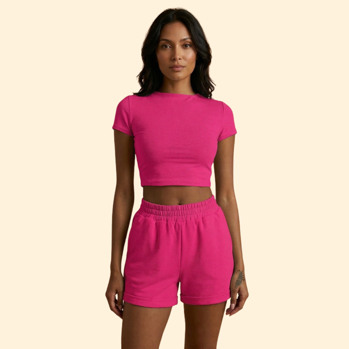 Women's Active Set with Sporty Crop Top