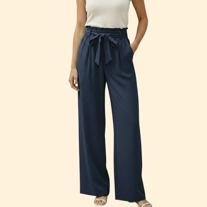 Women’s Palazzo Pants with Tie Waist Detail