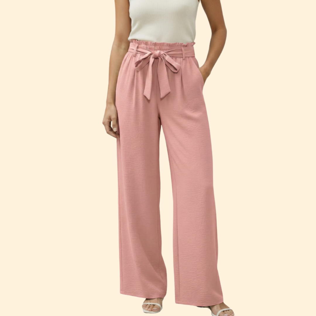 Women’s Palazzo Pants with Tie Waist Detail