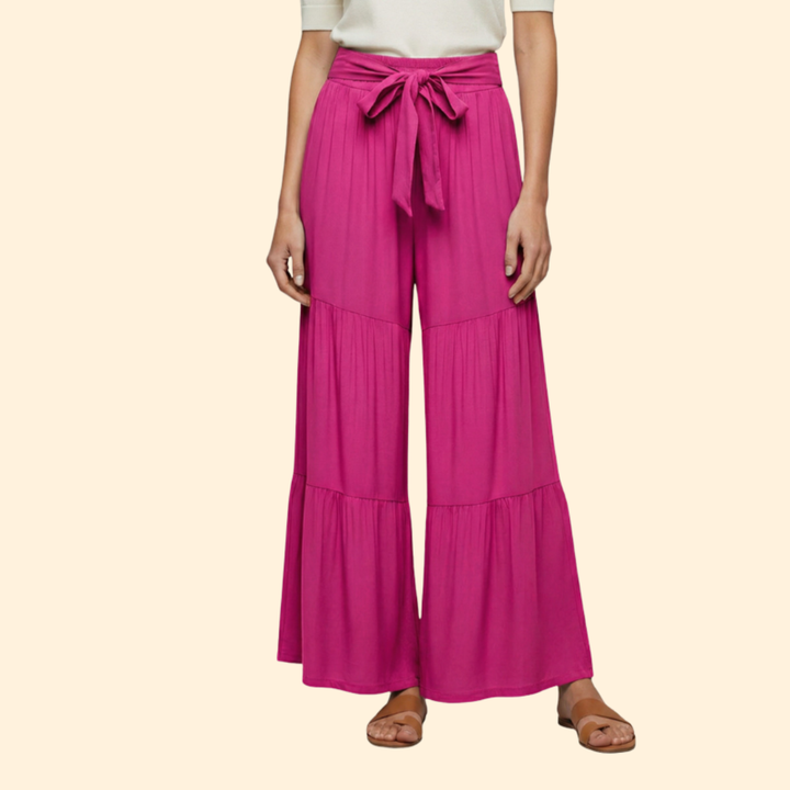 Women’s Wide Leg Pants with Tie Waist