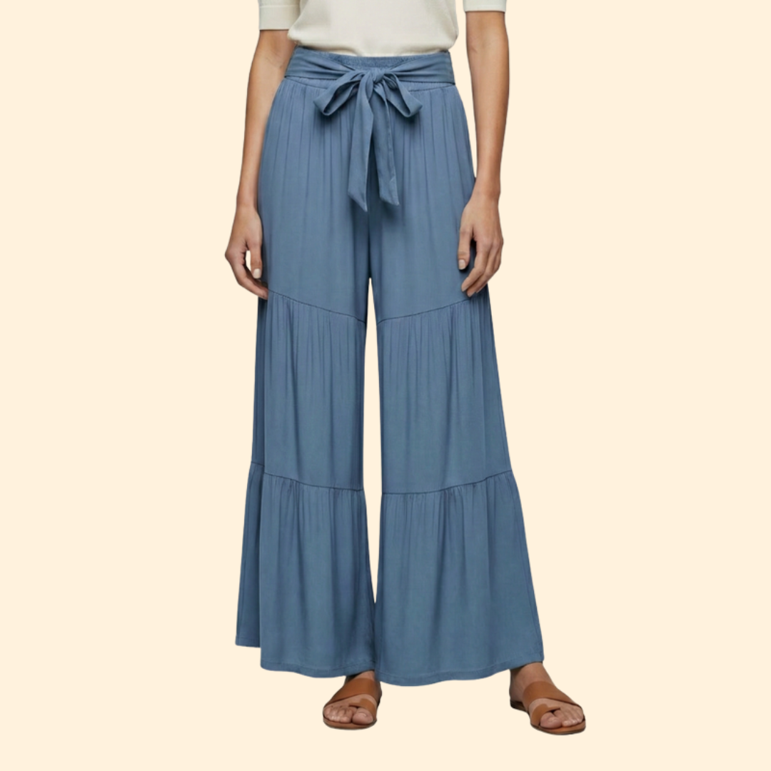 Women’s Wide Leg Pants with Tie Waist