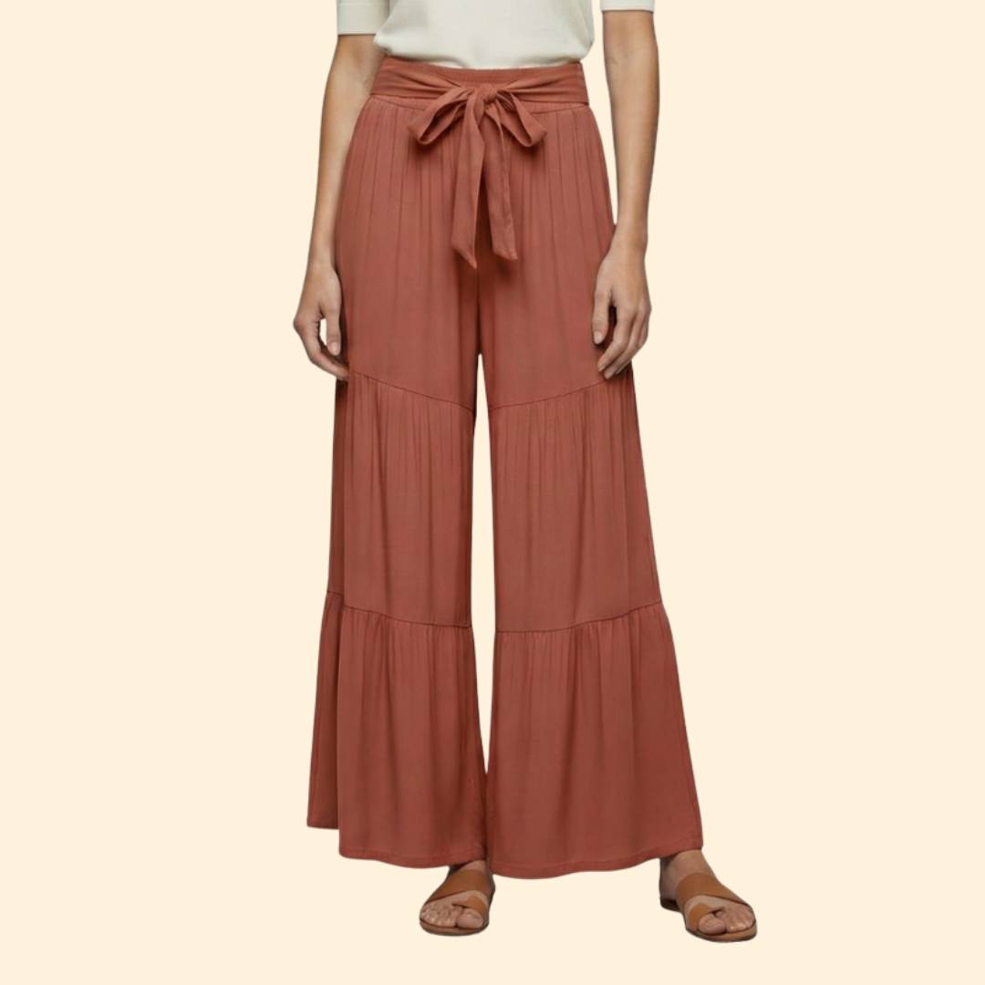 Women’s Wide Leg Pants with Tie Waist
