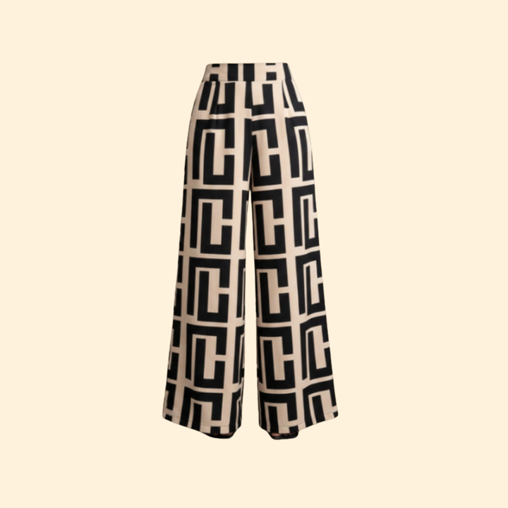 Women’s Palazzo Pants with Bold Graphic Pattern