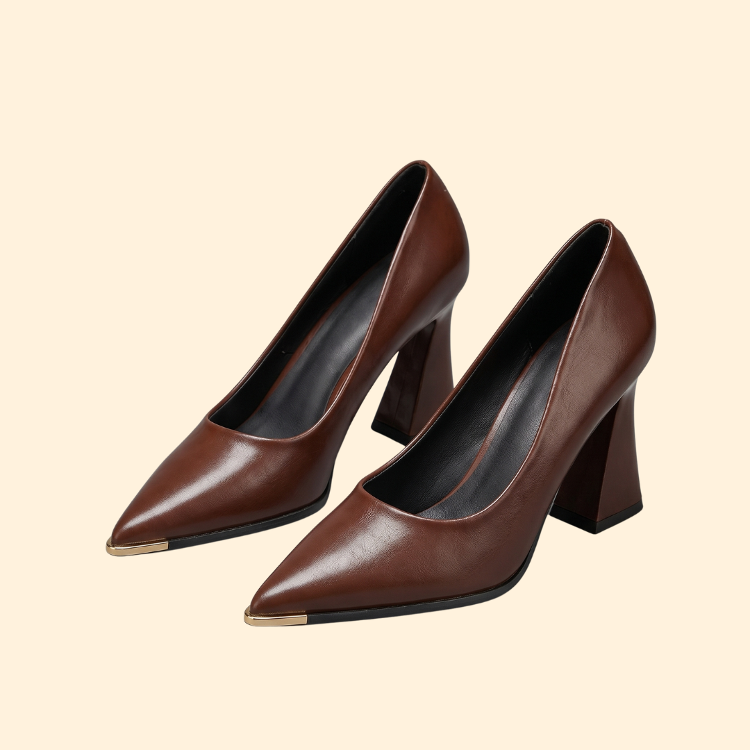 Women's Pointed Toe Pumps with Block Heel