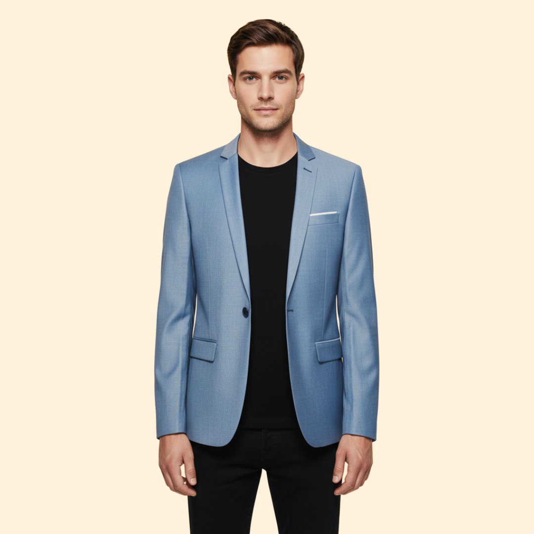 Men’s Blazer with Single Button Closure