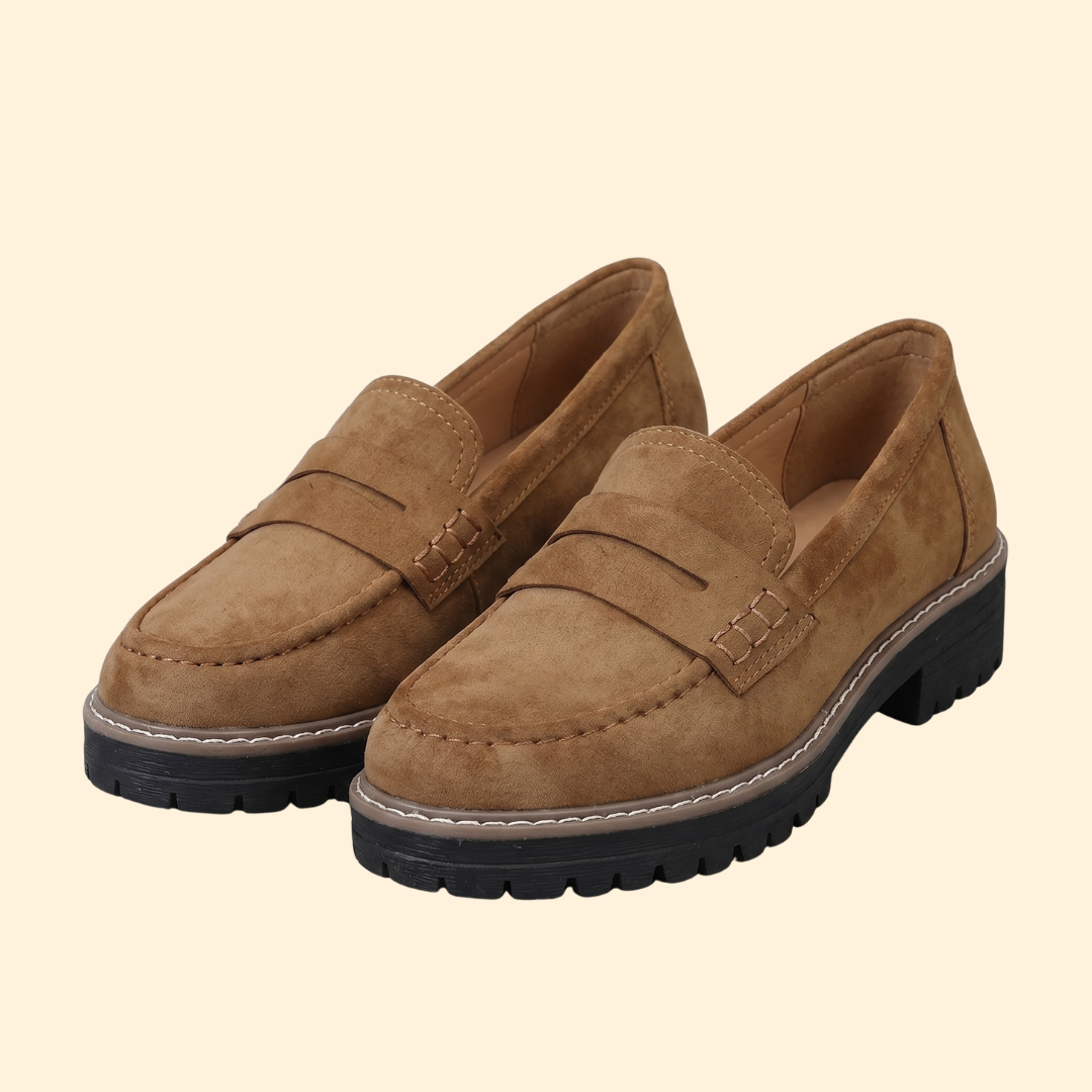 Women’s Suede Loafers with Lug Platform Sole