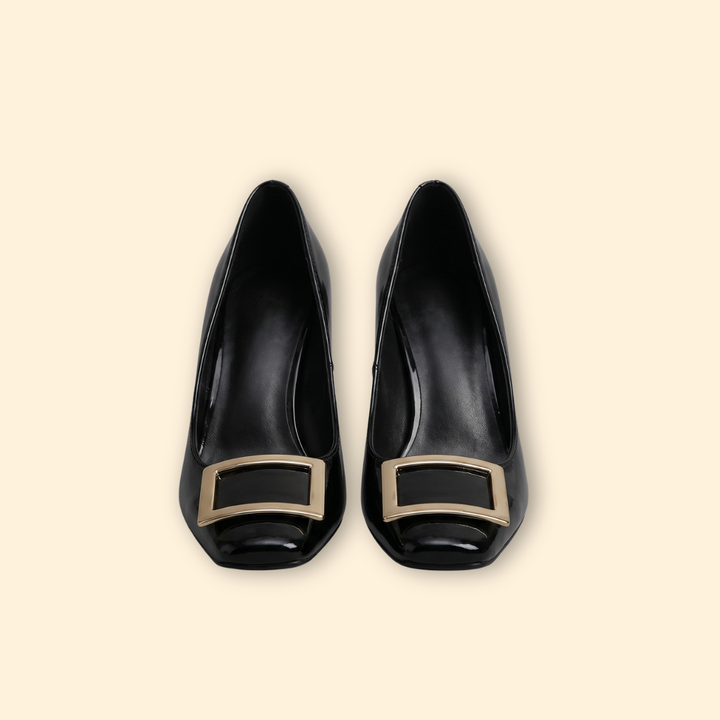 Women's Square Toe Pumps with Buckle