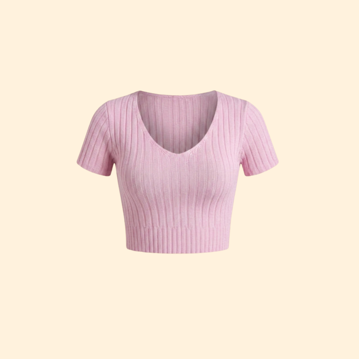 Women’s Crop Top with V-Neckline