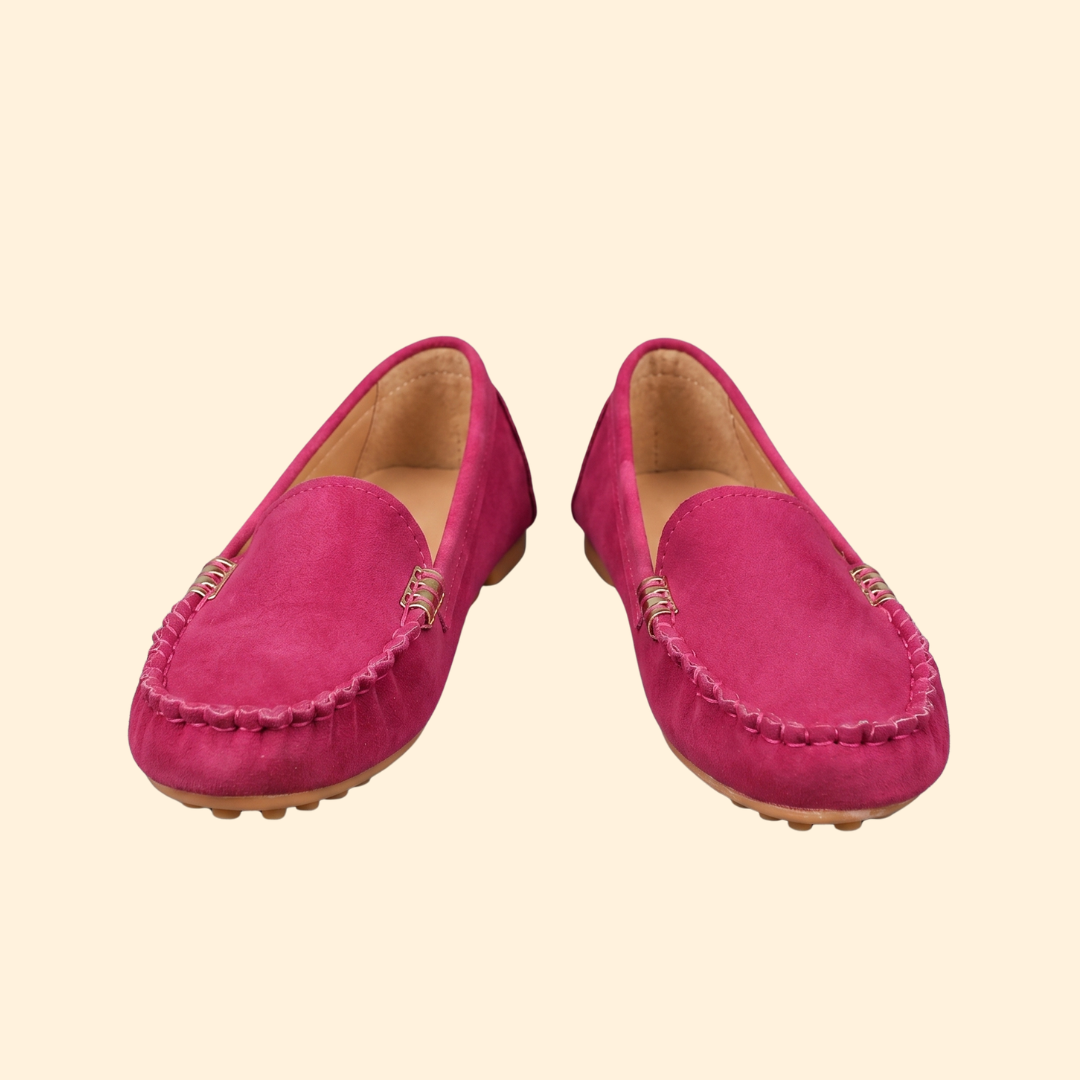 Women's Suede Loafers with Whipstitch