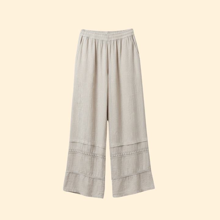 Women’s Palazzo Pants with Wide Leg and Elastic Waist