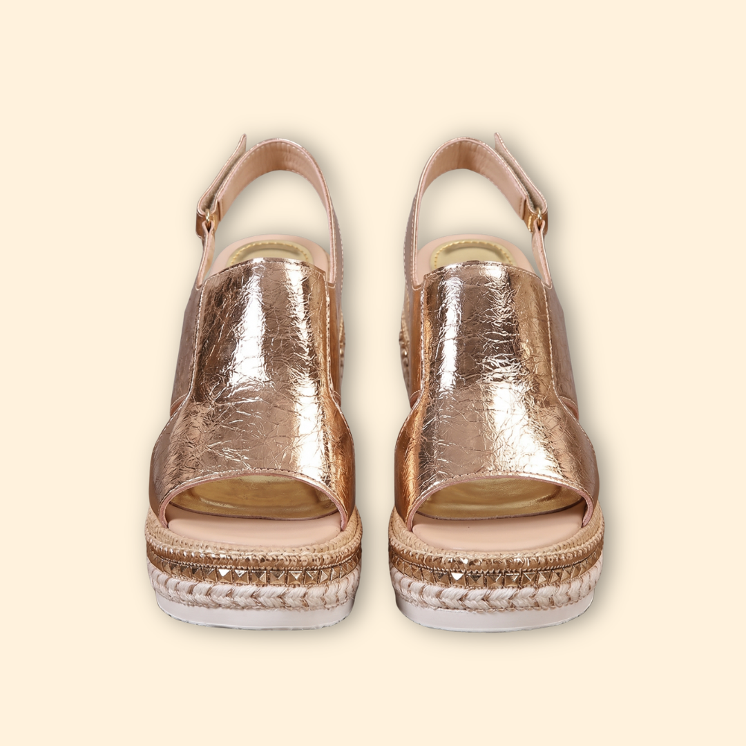 Women's Orthopedic Sandals with Metallic Finish