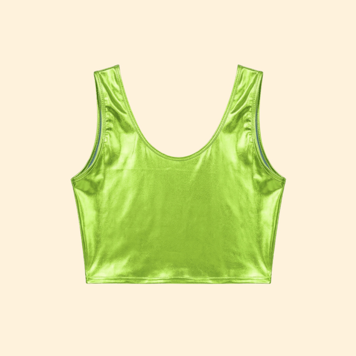 Women’s Sleeveless Top with Glossy Texture