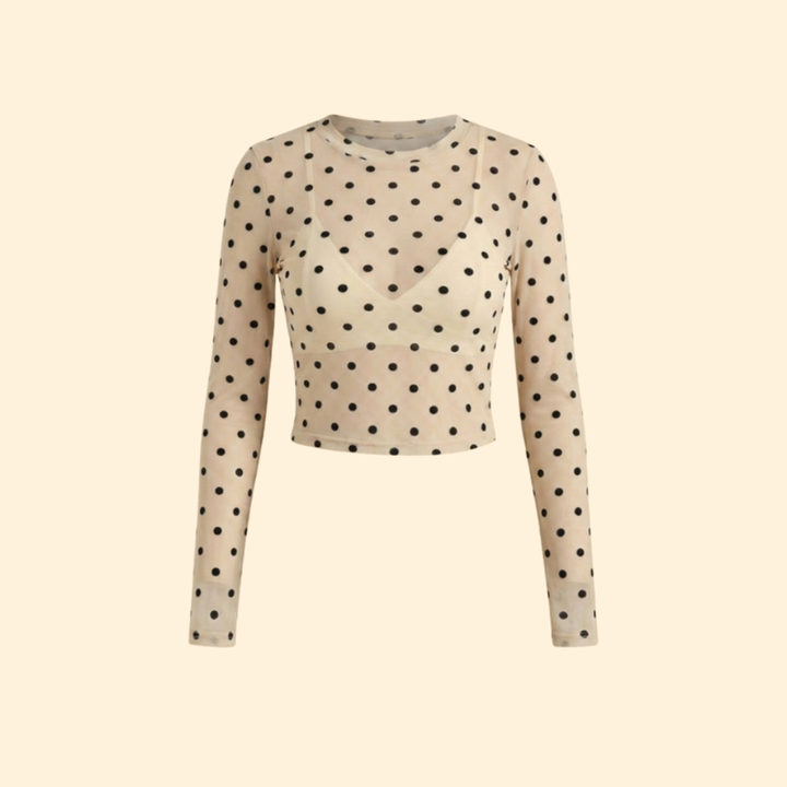 Women’s Long Sleeve Blouse with Crew Neckline