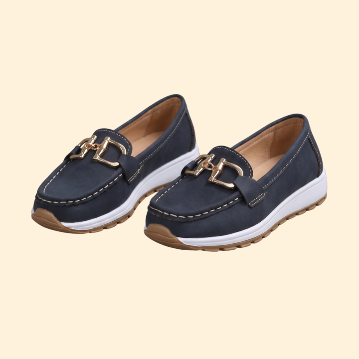 Women’s Suede Loafers with Rubber Traction Sole
