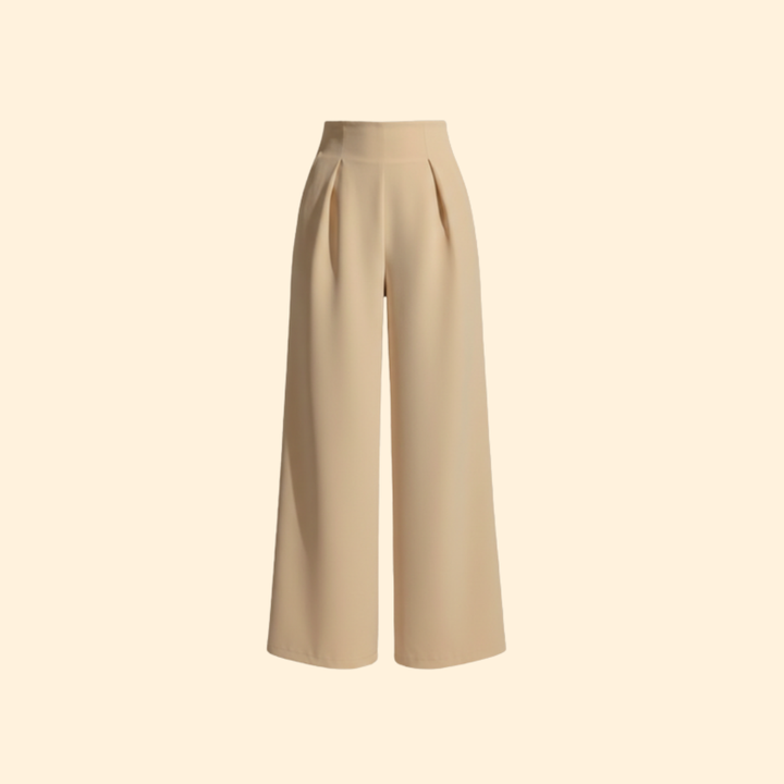 Women’s High Waist Pants with Pleated Front