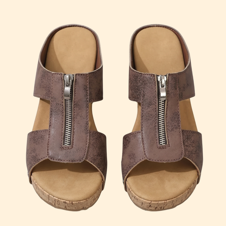 Women’s Orthopedic Sandals with Front Zipper