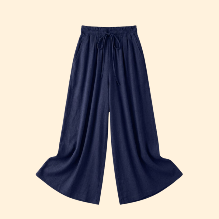 Women’s Palazzo Pants with Elastic Waist and Pockets