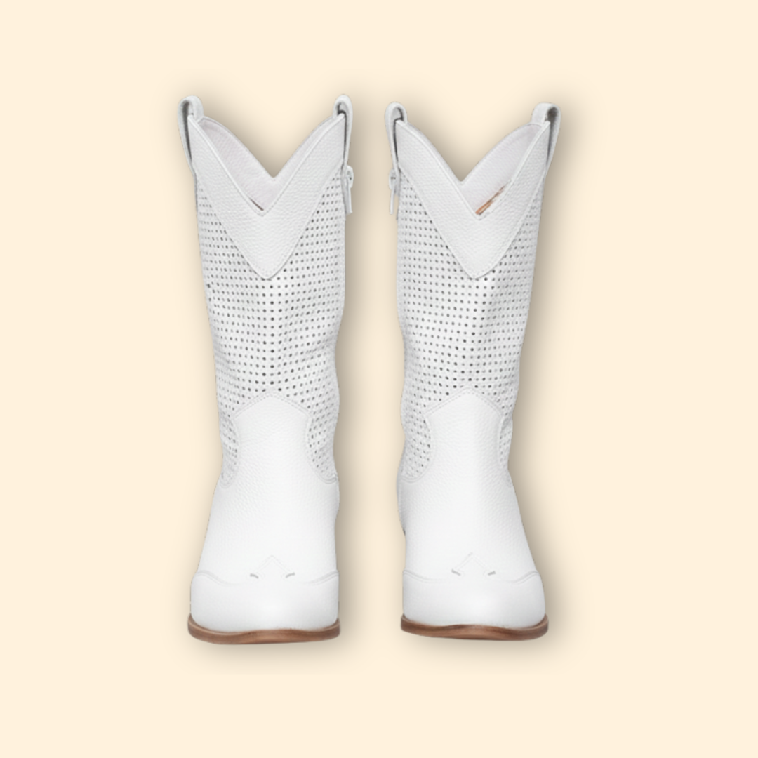 Women’s Cowboy Boots with Perforated Design