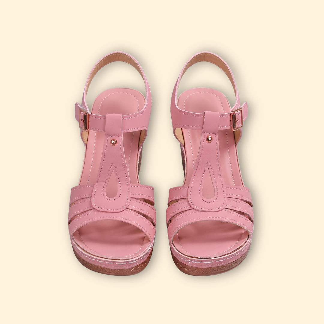 Women's Block Heel Sandals with T-Strap