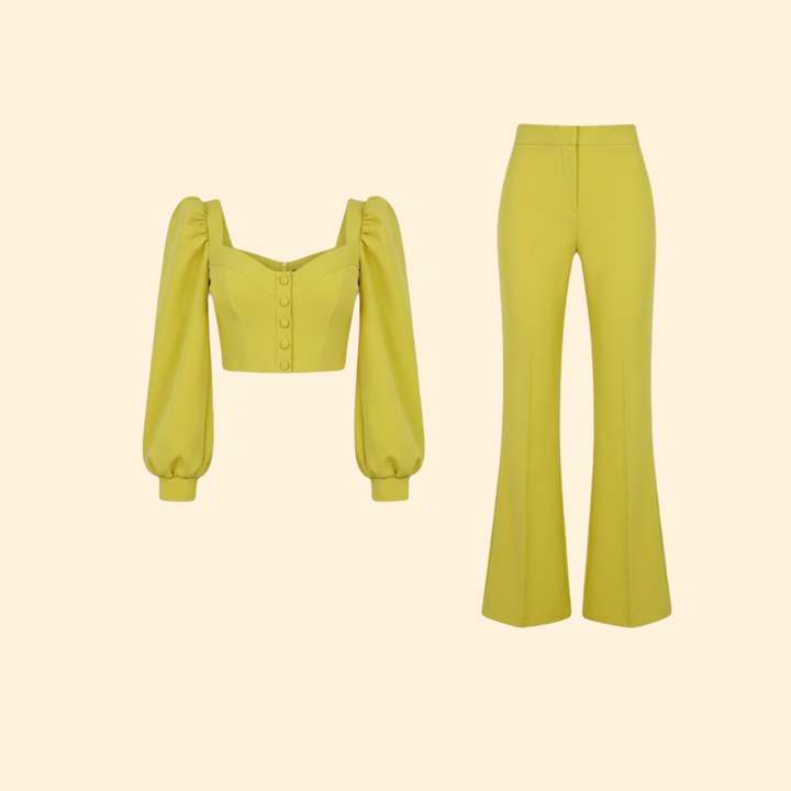 Women’s Crop Top with Puff Sleeve Design