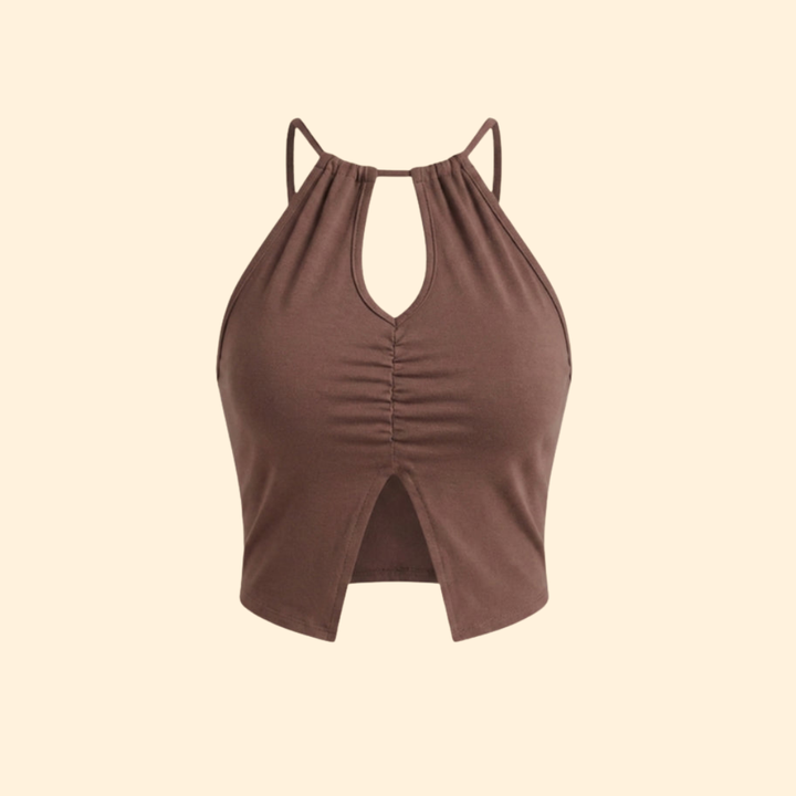 Women’s Crop Top with Halter Neckline
