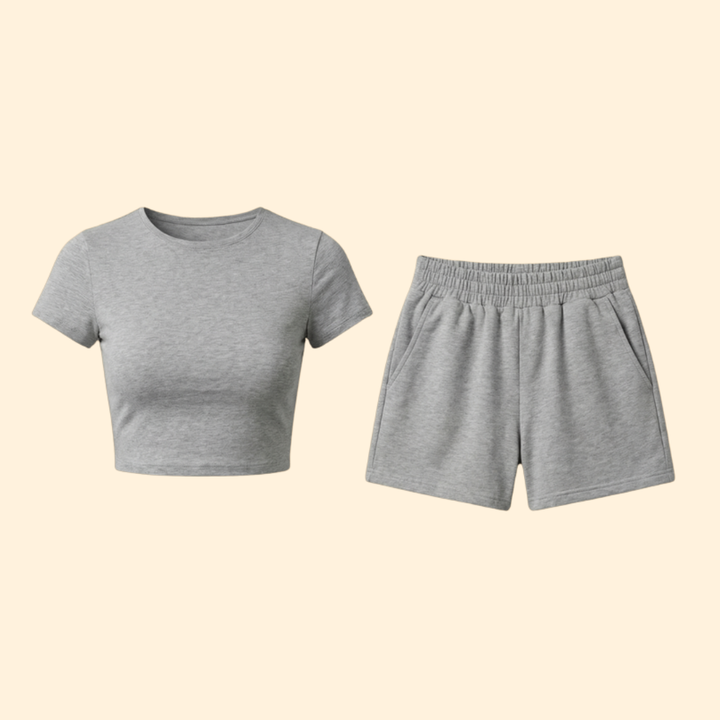 Women's Active Set with Sporty Crop Top