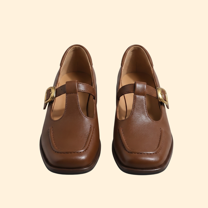 Women’s Orthopedic T-Strap Shoes with Buckle