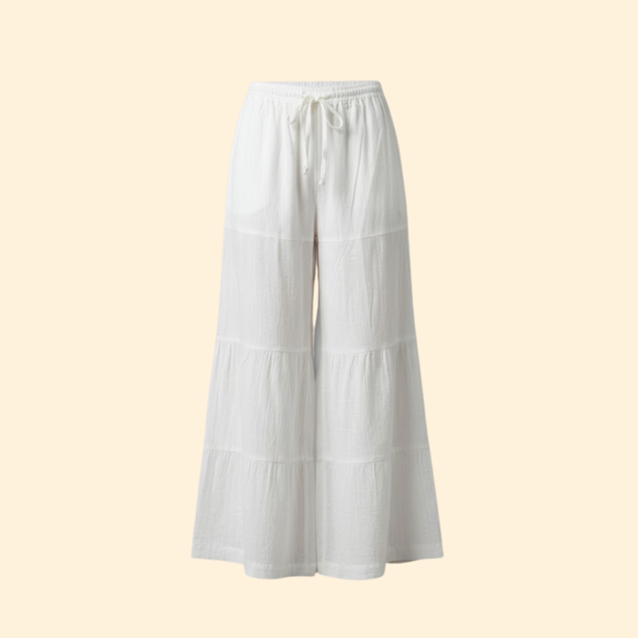 Women’s Wide Leg Pants with Tiered Design