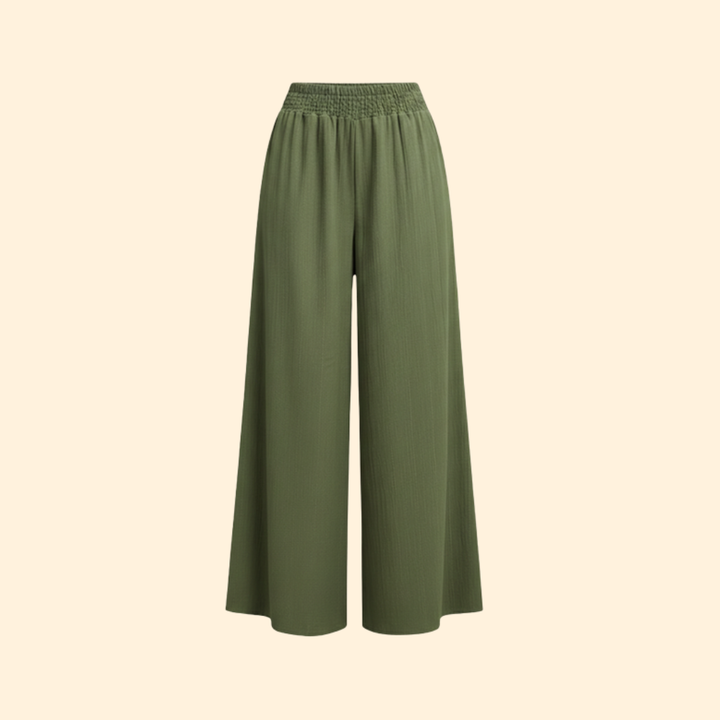 Women’s Wide Leg Pants with Smocked Waist