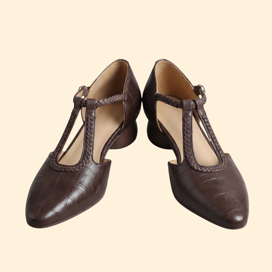 Women’s T-Strap Shoes with Buckle