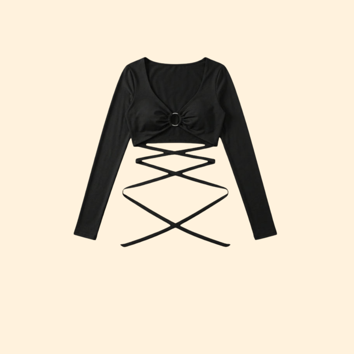 Women’s Crop Top with Ring Detail and Straps