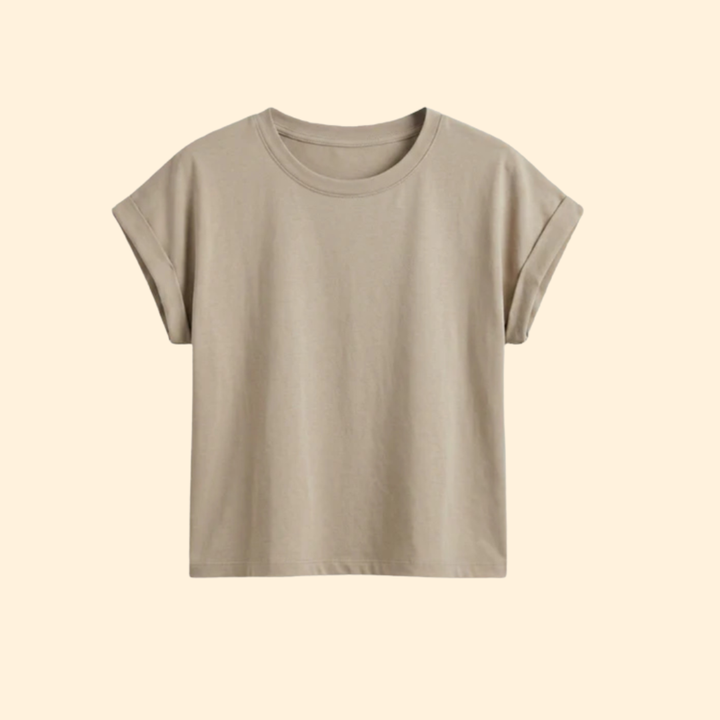 Women’s Casual Crop Top with Relaxed Fit