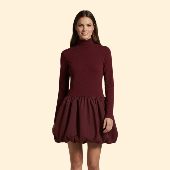 Women’s Long Sleeve Jumpsuit Flared Skirt